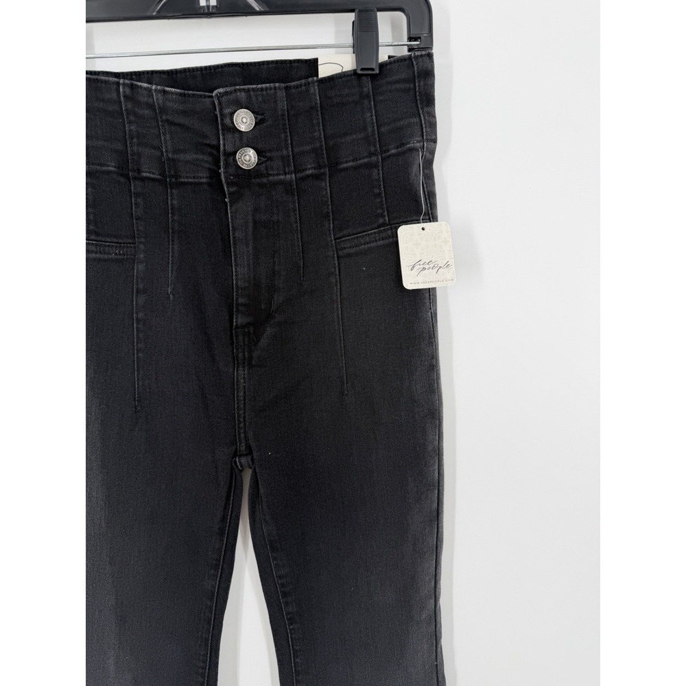 NEW We The Free People Jayde Flare High Rise Jeans Onyx Boho Western 27 - Picture 7 of 10